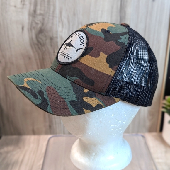 Salty Crew Camo Shark Snapback Hat Trucker Mesh - Picture 2 of 11